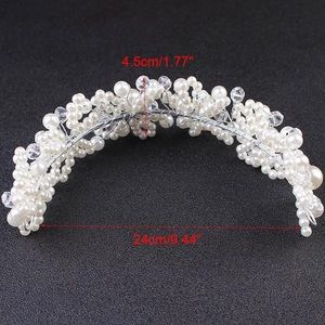 Pearl Chrystal hair comb bendable tiara